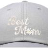imageDALIX Embroidered Best Mom Daisy Cotton Dad Hat Women GiftGray