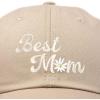 imageDALIX Embroidered Best Mom Daisy Cotton Dad Hat Women GiftKhaki