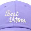 imageDALIX Embroidered Best Mom Daisy Cotton Dad Hat Women GiftLavender