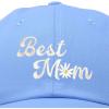imageDALIX Embroidered Best Mom Daisy Cotton Dad Hat Women GiftLight Blue