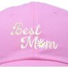 imageDALIX Embroidered Best Mom Daisy Cotton Dad Hat Women GiftLight Pink
