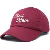 imageDALIX Embroidered Best Mom Daisy Cotton Dad Hat Women GiftMaroon
