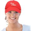 imageDALIX Embroidered Best Mom Daisy Cotton Dad Hat Women GiftRed