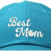 imageDALIX Embroidered Best Mom Daisy Cotton Dad Hat Women GiftTeal