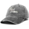 imageDALIX Embroidered Best Mom Daisy Cotton Dad Hat Women GiftWashed Black