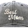 imageDALIX Embroidered Best Mom Daisy Cotton Dad Hat Women GiftWashed Black