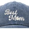 imageDALIX Embroidered Best Mom Daisy Cotton Dad Hat Women GiftWashed Navy Blue