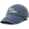 imageDALIX Embroidered Best Mom Daisy Cotton Dad Hat Women GiftWashed Navy Blue