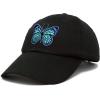 imageDALIX Exotic Blue Butterfly Hat Womens Gift Embroidered Girls CapBlack