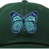 imageDALIX Exotic Blue Butterfly Hat Womens Gift Embroidered Girls CapDark Green