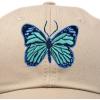 imageDALIX Exotic Blue Butterfly Hat Womens Gift Embroidered Girls CapKhaki