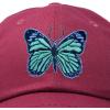 imageDALIX Exotic Blue Butterfly Hat Womens Gift Embroidered Girls CapMaroon