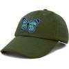 imageDALIX Exotic Blue Butterfly Hat Womens Gift Embroidered Girls CapOlive