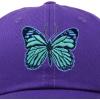 imageDALIX Exotic Blue Butterfly Hat Womens Gift Embroidered Girls CapPurple