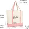 imageDALIX Personalized Shopping Tote Bag Monogram Pink Initial Zippered Letter AZR