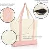 imageDALIX Personalized Shopping Tote Bag Monogram Pink Initial Zippered Letter AZX