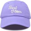 imageDALIX Embroidered Best Mom Daisy Cotton Dad Hat Women GiftLavender
