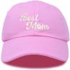 imageDALIX Embroidered Best Mom Daisy Cotton Dad Hat Women GiftLight Pink