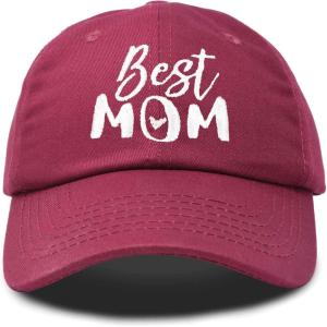 imageDALIX Best Mom Baseball Cap Womens Dad Hats Adjustable Mothers Day HatMaroon