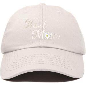 imageDALIX Embroidered Best Mom Daisy Cotton Dad Hat Women GiftBeige