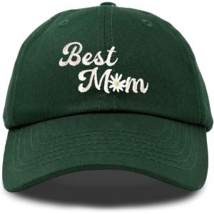 imageDALIX Embroidered Best Mom Daisy Cotton Dad Hat Women GiftDark Green