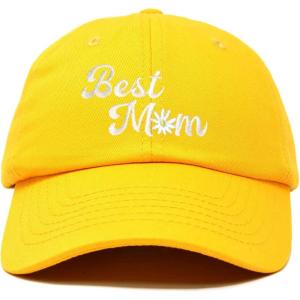 imageDALIX Embroidered Best Mom Daisy Cotton Dad Hat Women GiftGold