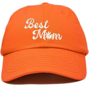 imageDALIX Embroidered Best Mom Daisy Cotton Dad Hat Women GiftOrange