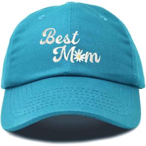 imageDALIX Embroidered Best Mom Daisy Cotton Dad Hat Women GiftTeal