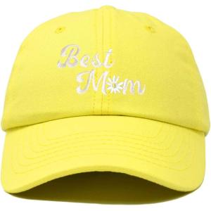 imageDALIX Embroidered Best Mom Daisy Cotton Dad Hat Women GiftYellow