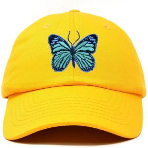 imageDALIX Exotic Blue Butterfly Hat Womens Gift Embroidered Girls CapGold