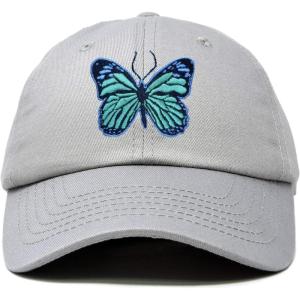 imageDALIX Exotic Blue Butterfly Hat Womens Gift Embroidered Girls CapGray