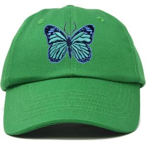 imageDALIX Exotic Blue Butterfly Hat Womens Gift Embroidered Girls CapKelly Green