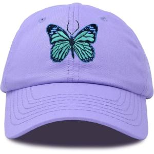 imageDALIX Exotic Blue Butterfly Hat Womens Gift Embroidered Girls CapLavender