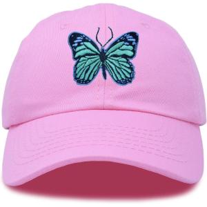imageDALIX Exotic Blue Butterfly Hat Womens Gift Embroidered Girls CapLight Pink