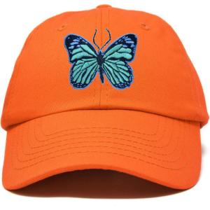 imageDALIX Exotic Blue Butterfly Hat Womens Gift Embroidered Girls CapOrange