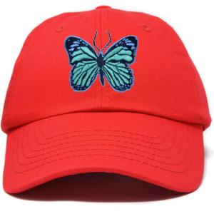 imageDALIX Exotic Blue Butterfly Hat Womens Gift Embroidered Girls CapRed