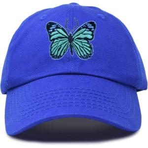 imageDALIX Exotic Blue Butterfly Hat Womens Gift Embroidered Girls CapRoyal Blue