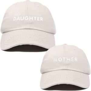 imageDALIX Mommy and Me Embroidered Hats Dad Caps Like Mother Like Daughter HatBeige