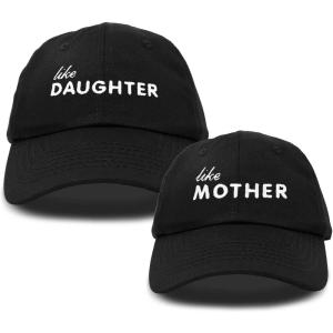 imageDALIX Mommy and Me Embroidered Hats Dad Caps Like Mother Like Daughter HatBlack