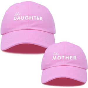 imageDALIX Mommy and Me Embroidered Hats Dad Caps Like Mother Like Daughter HatLight Pink