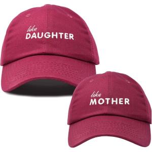 imageDALIX Mommy and Me Embroidered Hats Dad Caps Like Mother Like Daughter HatMaroon