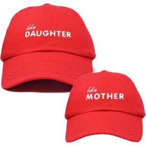 imageDALIX Mommy and Me Embroidered Hats Dad Caps Like Mother Like Daughter HatRed