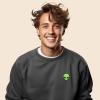 imageDALIX Alien Embroidered Fleece Crewneck Long Sleeve Sweatshirt MensAsphalt Gray