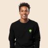 imageDALIX Alien Embroidered Fleece Crewneck Long Sleeve Sweatshirt MensBlack