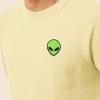 imageDALIX Alien Embroidered Fleece Crewneck Long Sleeve Sweatshirt MensFrench Vanilla