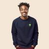 imageDALIX Alien Embroidered Fleece Crewneck Long Sleeve Sweatshirt MensHeather Navy