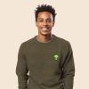 imageDALIX Alien Embroidered Fleece Crewneck Long Sleeve Sweatshirt MensHeather Olive