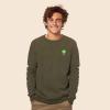 imageDALIX Alien Embroidered Fleece Crewneck Long Sleeve Sweatshirt MensHeather Olive