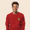 imageDALIX Alien Embroidered Fleece Crewneck Long Sleeve Sweatshirt MensHeather Red