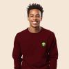 imageDALIX Alien Embroidered Fleece Crewneck Long Sleeve Sweatshirt MensMaroon